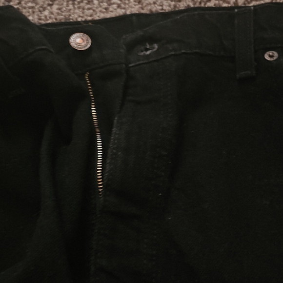 Levi's Men's Dark Black Straight Jeans - Picture 3 of 5